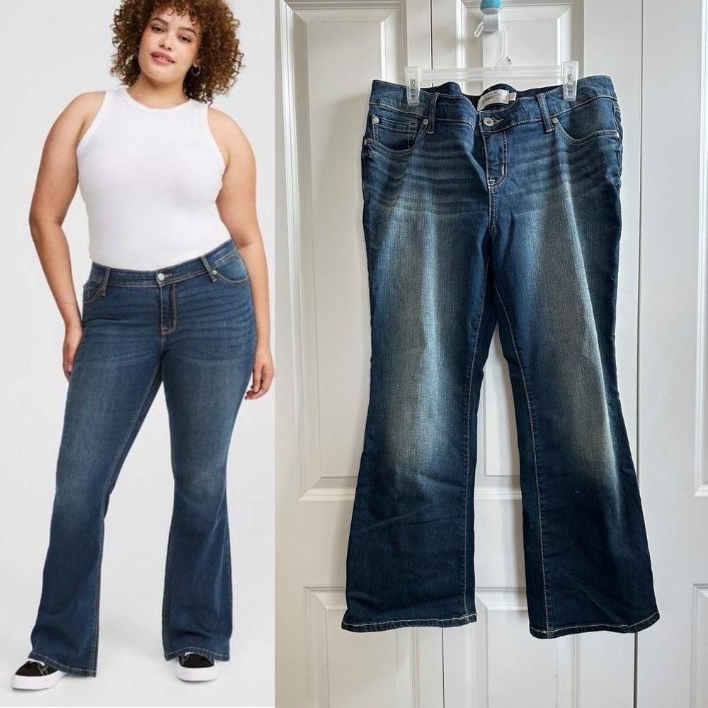 Torrid Luxe Slim Boot Cut Jean Super Stretch size 16 extra short 16XS EUC